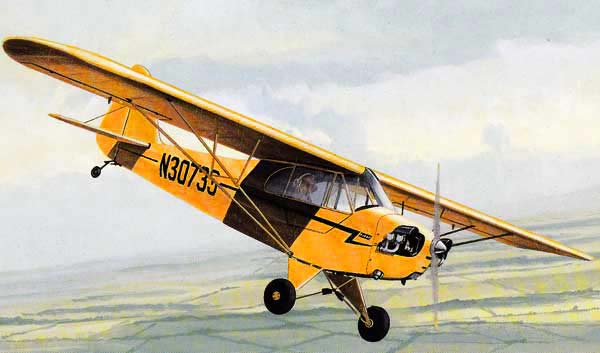 The Piper J3 Cub provate light aircraft