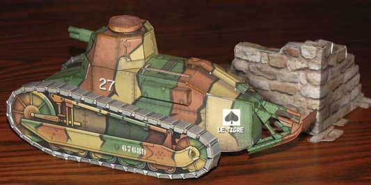 WWI Renault F-17 Light Tank  paper model