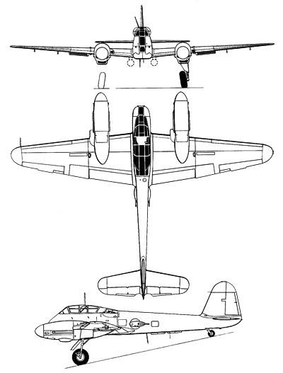 3 View of the Messerschmitt Me210/Me410